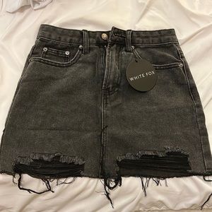 White Fox Black Denim Skirt- XS